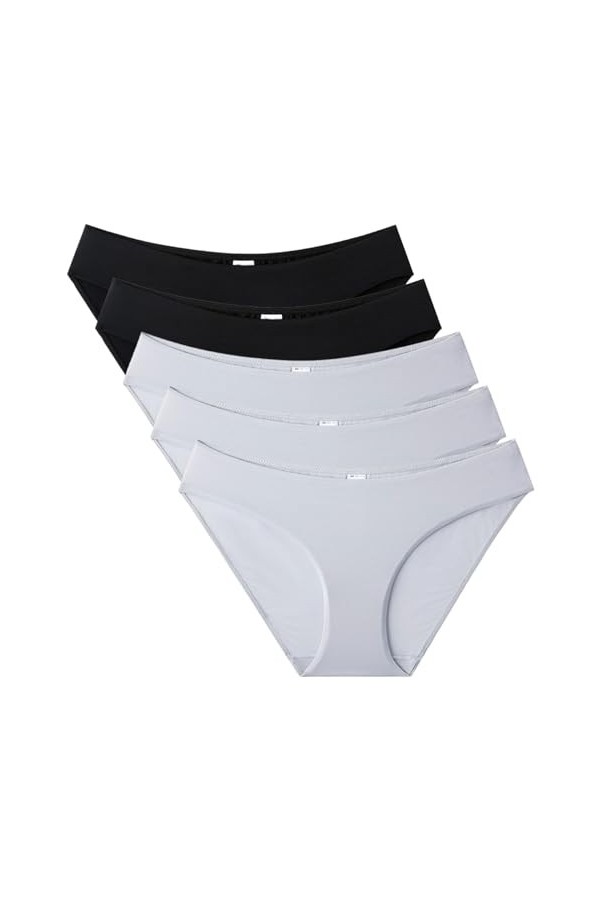 Necalisi Lot de Culotte Femme Lot de 5 Multicolore-4 Dentelle String Gainante Ventre Plat Ensemble de Cordes sans Couture Str