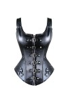 Ensembles de Lingerie pour Femmes Corset en Similicuir Noir Sexy Clubwear Bustier Lingerie Zipper Taille Plus Taille Noir S 