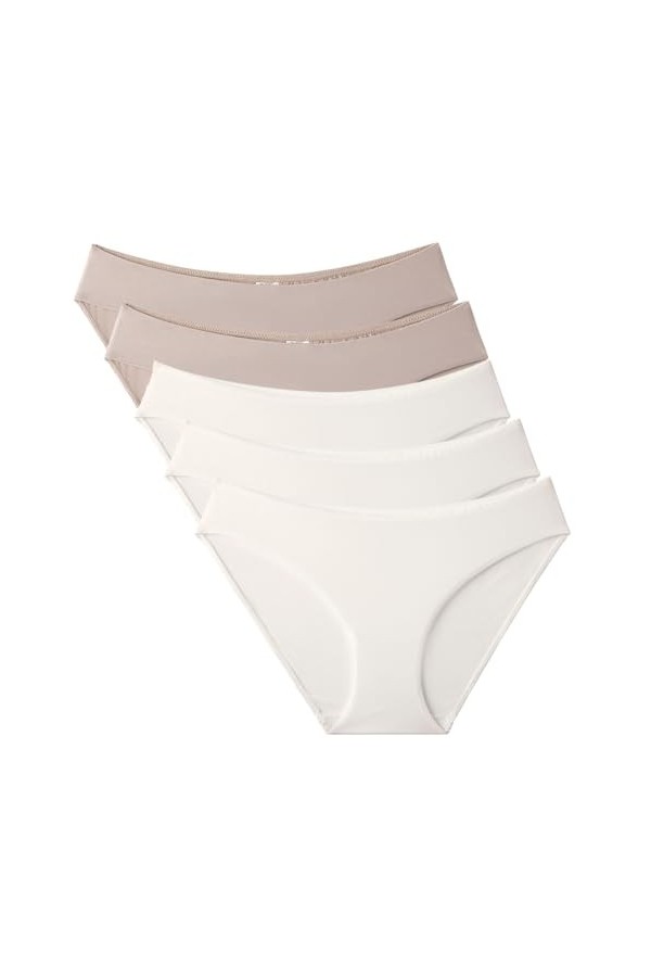 Necalisi Lot de Culotte Femme Lot de 5 Multicolore-4 Dentelle String Gainante Ventre Plat Ensemble de Cordes sans Couture Str