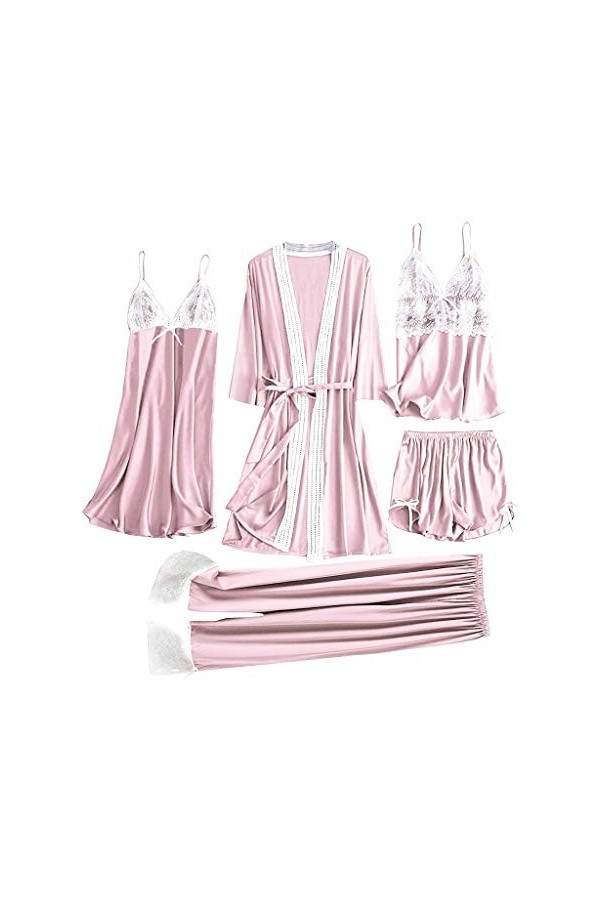 Ensemble de lingerie sexy pour femmes Ensemble de pyjama cadeau de Noël pour la Saint-Valentin en soie sexy Cami avec robe Li