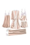 Ensemble de lingerie sexy pour femmes Ensemble de pyjama cadeau de Noël pour la Saint-Valentin en soie sexy Cami avec robe Li