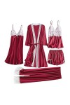 Ensemble de lingerie sexy pour femmes Ensemble de pyjama cadeau de Noël pour la Saint-Valentin en soie sexy Cami avec robe Li