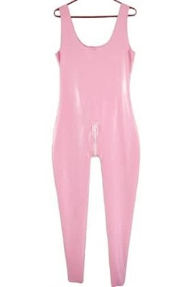 Catsuit En Latex De Caoutchouc Rose Sexy Body 0.4mm,Rose,Petit