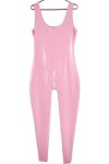 Catsuit En Latex De Caoutchouc Rose Sexy Body 0.4mm,Rose,Petit