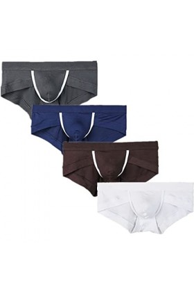 DLOETT Culotte Solide Plus Petite Culotte de Sommeil 4 pièces/lot Culottes for Hommes sous-vêtements for Hommes Poche Sexy Do