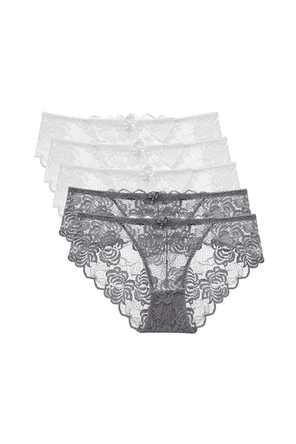 Necalisi Culotte Femme Taille Haute Lot de 5 Multicolore-3 Culottes Coton pour Femmes Shorty Confort Slips Taille Haute Culot