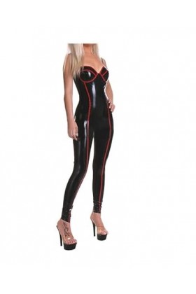 Combinaison en Latex de caoutchouc pour femmes Look humide combinaison en Latex Sexy une pièce corsage en caoutchouc sans man