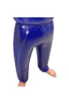 Legging sexy gonflable bleu en latex avec bande élastique pantalon en caoutchouc, noir, homme XL
