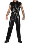 Combinaison Noire Sans Manches En Latex Pour Hommes, Uniforme De Course De Fête De Jeu De Rôle Personnalisé À La Main 0.4mm,N