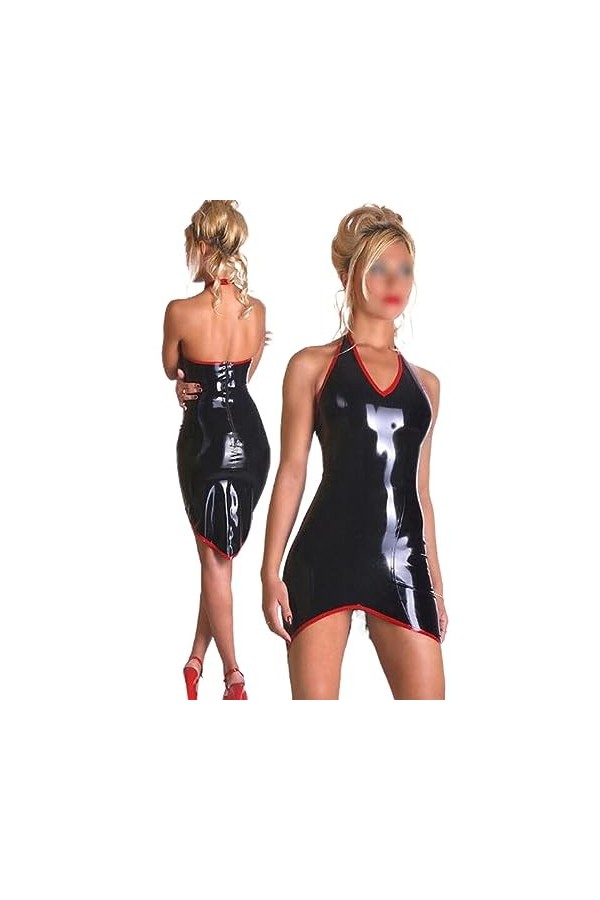 PODSI Robe en Latex Naturel Robe de soirée en Caoutchouc Femme,L