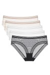 Necalisi Culotte Femme Taille Haute Lot de 5 Multicolore-2 Culotte en Coton à Jambe échancrée Dentelle String Grandes Taille