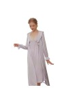 French Style Large Lapel Outerwear Sexy Suspender Ice Silk Pajama Home Suit Two-Piece Set Color : D, Size : XL D XL 