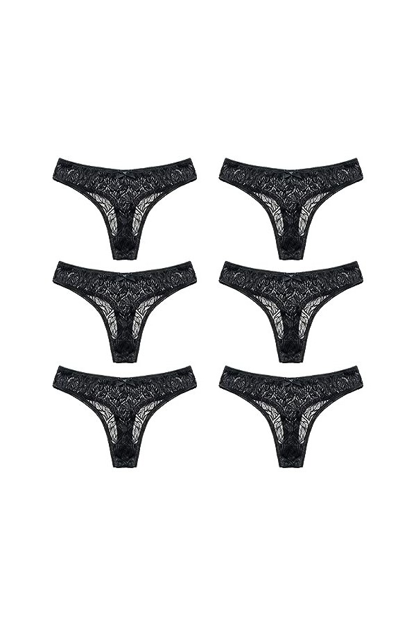 Necalisi Culotte Femme Taille Haute Lot de 6 Rose Slips Coton Femmes sous-vêtements Respirants Dentelle String Culottes Sport