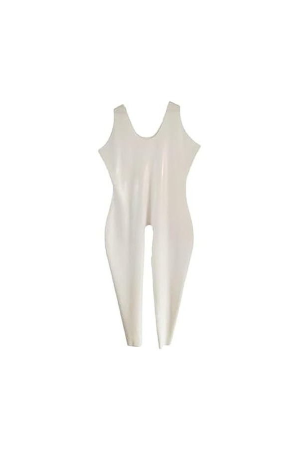 Caoutchouc Latex Catsuit Blanc Sexy Body Cosplay 0.4mm,Ivoire,3XL