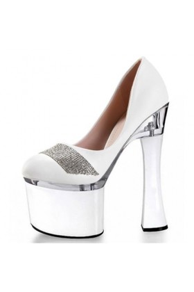 Talon Aiguille Talons Hauts Talons Hauts De 20 Cm À La Mode pour Femmes-White||42