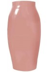 ANTIY Latex Mini Jupe Femme Latex Caoutchouc Genou A-Ligne,Couleur des Photos,X-Grand