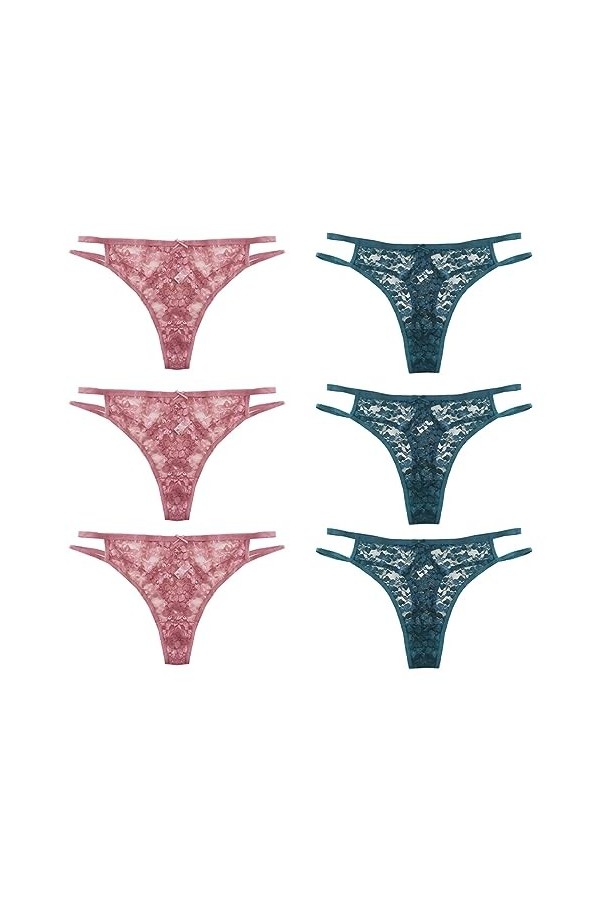 Necalisi Culotte Femme Lot de 6 Multicolore-3 Culottes pour - sous-vêtements pour Femme Bordure en Dentelle - sans Couture - 