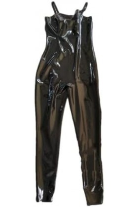 Combinaison En Latex, Bretelles, Haut Tubulaire, Dos Ouvert, Élastique, Peut Être Personnalisé, Noir,Couleur Personnalisée,XS