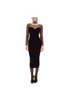 Robe fourreau en maille et tulle - XS
