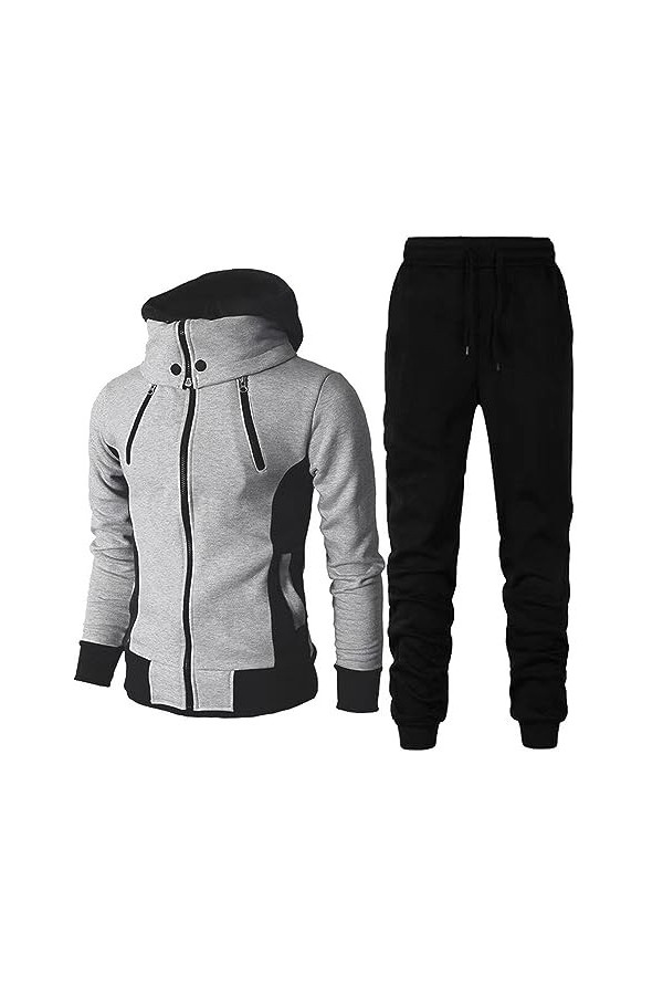 Survêtement Homme Casual à Manches Longues Survêtement Athlétique Fermeture Éclair intégrale Sport Jogging Gym Sweatsuit Vaca