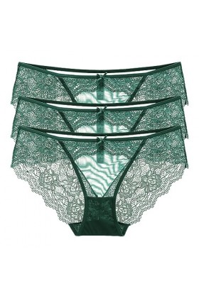 Necalisi Culotte Femme Lot de 3 Noir Slips Coton Femmes sous-vêtements Respirants Dentelle String Culottes Sport Shorties Cul