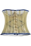 IDOBLO Latex 100% Caoutchouc Femmes Transparent Girdles Corset Workout Trainer 1mm,Bord Bleu Clair,L