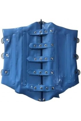 IDOBLO Sexy 1mm Épaisseur Fétiche Latex Taille Corset Quille Sous Buste Forme Fait À La Main,Rouge,4XL