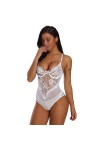 RIJPEX Sexy Creux Halter Cils Dentelle Combinaison Pyjama Femme Dentelle Lingerie Sexy Chemise de Nuit Babydoll Vêtements de 
