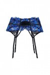 Bleu Noir Dentelle Brodée Dentelle Boucle en Métal Sexy Dames Jarretière Cadeau Lingerie Collants Couleur: Style Blanc, Tail