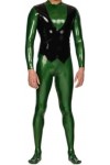Combinaison En Caoutchouc Latex Vert Noir, Patchwork, Combinaison De Course, Jeu De Rôle, Fête, Personnalisée À La Main, 0.4m
