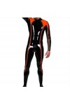 Combinaison En Caoutchouc Latex Noir Orange, Patchwork, Jeu De Rôle, Fête, 0.4mm, Personnalisation Manuelle Pure,Noir+orange,