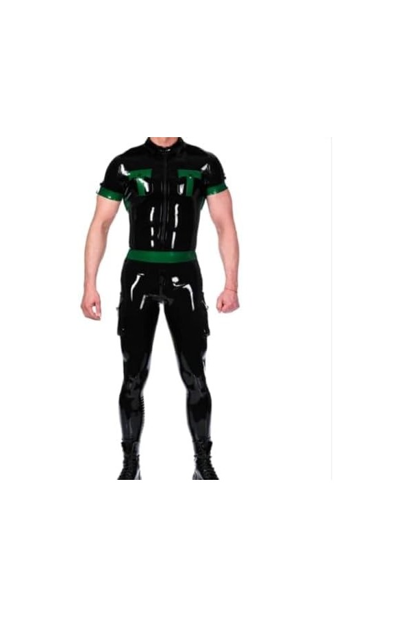 Combinaison Noire À Manches Courtes En Caoutchouc Latex, Uniforme De Course, Rôle De Fête, Occasion Spéciale, Personnalisée À