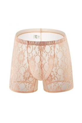 Boxer Homme String Dentelle pour Homme String en dentelle pour hommes Culotte de sexe Culotte en T transparente pour hommes S