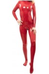 Combinaison Catsuit En Caoutchouc Rouge Pour Femmes, Faite À La Main, Poitrine 3D En Latex Avec Fermeture Éclair À Lentrejam