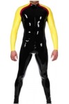 Combinaison En Caoutchouc Latex 100% Noir Et Jaune, Combinaison Patchwork, Costume De Course, Jeu De Rôle, Fête, 0.4mm, Perso