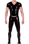 Combinaison De Course Une Pièce En Caoutchouc Latex Noir, Tenue De Jeu De Rôle Personnalisée À La Main, 0.4mm,Noir,XXL