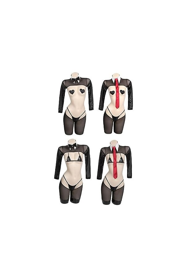 Sexy Femmes Hommes Tulle Lapin Inversé Anime Maid Cos Halloween Costumes Mignon Hot Bunny Girl Color : Black, Size : Girl- L