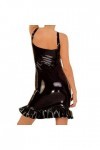 PODSI Robe en Latex Noir pour Femme sans Fermeture éclair, Rose bébé, L