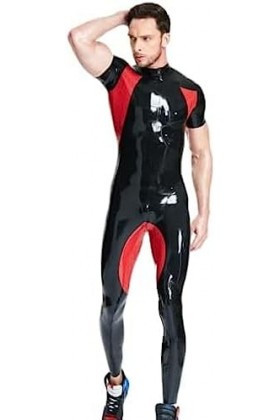 Catsuit Sportif À Manches Courtes Pour Hommes Catsuit En Latex Costume En Caoutchouc Latex,Couleur Personnalisée,XL