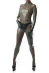 Combinaison En Caoutchouc Latex, Uniforme De Course De Cosplay De Fête, Sexy Fait À La Main, 0.4mm,Gris + Noir,S