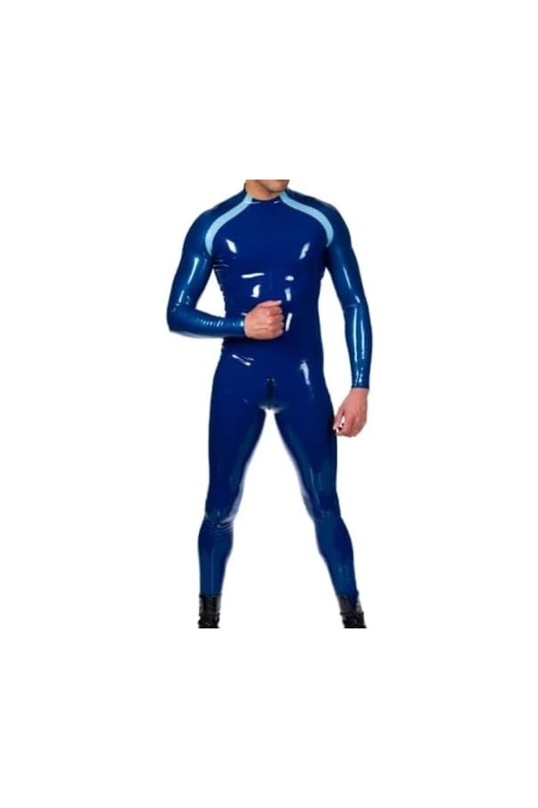 Combinaison Bleue En Caoutchouc Latex, Combinaison De Course, Jeu De Rôle Quotidien, Fête, 0.4mm, Personnalisée À La Main,Ble