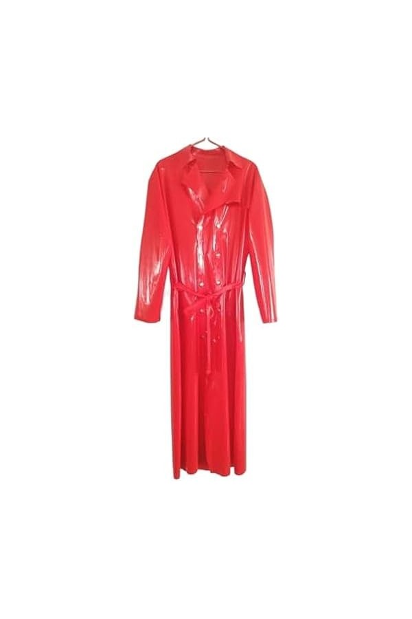 IDOBLO Trench Long Manteau En Caoutchouc Latex,Couleur Personnalisée,L