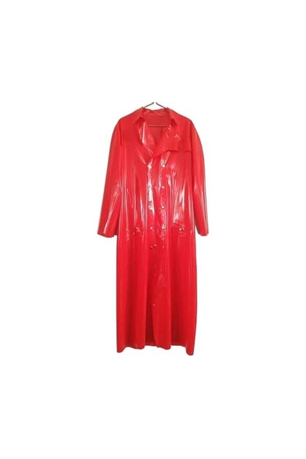 IDOBLO Trench Long Manteau En Caoutchouc Latex,Couleur Personnalisée,L