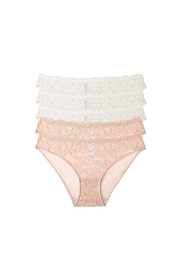 Necalisi Culotte Femme Lot de 5 Multicolore-4 Culotte Cheeky brésilienne en Coton et Dentelle Femme Culotte Dentelle Sexy pou