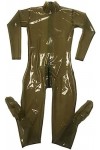 Chaussettes Catsuit Fétiche En Latex Marron Transparent Avec Deux Fermetures À Glissière Au Dos À LEntrejambe, Femelle Coul