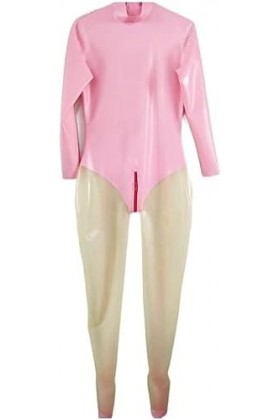 Collants Dexercice En Caoutchouc Latex Costume Rose Et Body Transparent,Couleur Personnalisée,XL