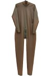 IDOBLO Latex Caoutchouc Body Suit Party Body Manches Longues Party,Café Masculin,L