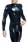 Latex Handsome Black Cool Racing Suit Hommes Tight Catsuit 0.4mm, Noir,Noir,XL