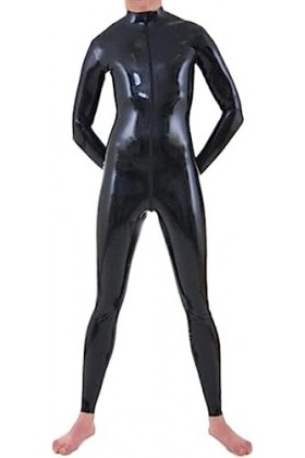 Hommes Latex Catsuit Avant Fermeture À Glissière À La Main Body En Caoutchouc Combinaison Club Wear,Noir,X-Petit