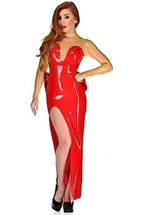 ANTIY Latex Naturel Vêtements Dames Longue Robe Robe De Soirée Couleur Correspondant Arc Sexy Fente Personnalisé,Couleur Pers